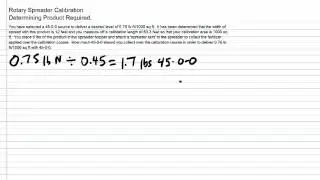 Rotary Spreader Calibration   Dertermining Product Required