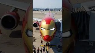 Iron Man-themed Flight Amazing. ✈️ #ironman #funny #cute