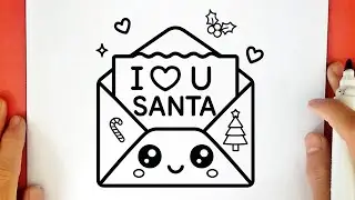How to Draw a CUTE CHRISTMAS LETTER to Santa Claus