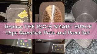 Review THE ROCK SMART SPACE 16pc Nonstick Pots and Pans Set with ROCK.TEC, Stackable Cookware Set wi
