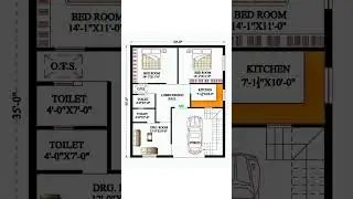 30X35 house plan | 30 by 35 house design #housedesign #2bhk