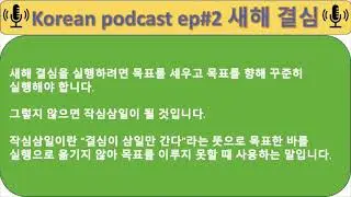 Korean Podcast Ep #2 New Year's Resolutions (Intermediate & Topik2) The Script is provided