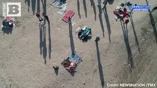 Drone Footage Shows LONG LINES of Immigrants Gathered at El Paso Border