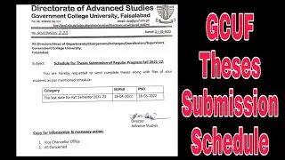 GCUF Schedule for Theses Submissions of Regular Program Fall 2021-2022 | GCUF