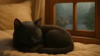 Relaxing Cat Purring + Rain Sounds for Deep Sleep | ASMR Ambience
