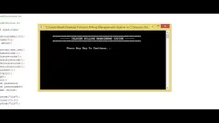 Telecom Billing Management System in C++