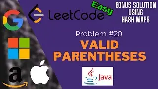 LeetCode Problem 20: Valid Parentheses in Java - FAANG Coding Interview Questions - Blind 75