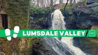 Lumsdale Valley Walk in the Rain | English Countryside | 4K
