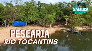 Aventura Incrível no Rio Tocantins: Pescaria e Acampamento na Natureza com muitas imagens aérea.