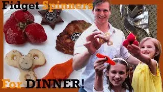FIDGET SPINNER DINNER: Mom says stop playing with your food! Toy Review for Kids.