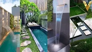 Backyard water fountain ideas / backyard waterfall fountain / Aquarium theme backyard fountain