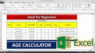 How to Calculate Age in Microsoft Excel. | Excel for Beginners.