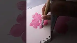 Beautiful pink flowers painting #satisfyingpainting #art #shorts