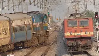 Hardcore Smoking EMD | SPECIAL Trains CROSSING | Diesel meets Electric Indian Railways