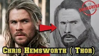 Chris Hemsworth (Thor) full sketch tutorial.