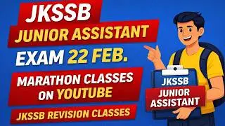 JKSSB Junior Assistant Marathon/Revision Classes Update #jkssb