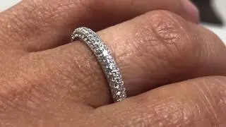 Micro pave cz eternity wedding band 3 rows / RAFIET3