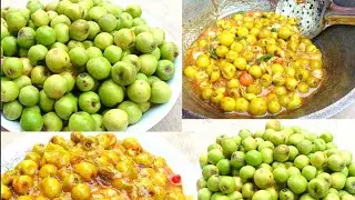 Sour pickle of desi raw plum.ummmmy and healthy pickle recipe.