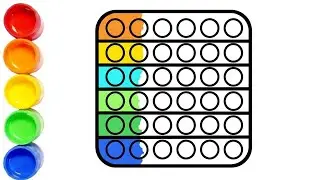 Let's Draw a Pop It!🟩🎨 | Easy Square Pop It Drawing for Kids | cocoodrawing 