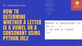 how to determine a letter is a vowel or consonant in python| version 3.8.3 |