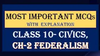 Class 10 Civics Mcq|| Class 10 Civics Ch 2 Federalism Mcq || in English 2023