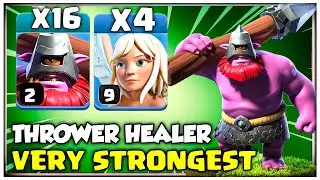 16 x Метатель + 4 x Целитель = СИЛЬНЕЙШИЙ!! Стратегия атаки TH16 (Clash of Clans)