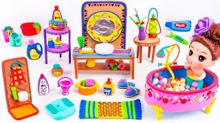 💥💥DIY HowTo Make Polymer Clay Miniature Makeup Set, Rainbow Dress, Bathroom 🌈🌈Bag #82