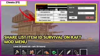 Survival on raft crafting in the ocean cheats mod menu - share list item id
