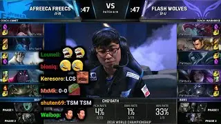 AFS vs FW | 2018 Worlds Groups Day 6 | Twitch VOD with Chat