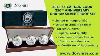 New at Downies: Captain Cook 2018 Ultra High Relief Silver Proof Coin Set!