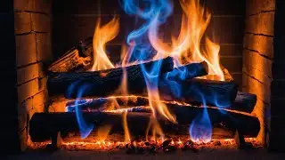 Melt Away Stress & Find Calm &ndash; Soothing Blue-Orange Flames with Deep Crackling Wood Sounds
