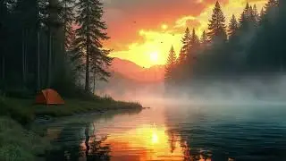 You&rsquo;re Sitting by the Lake at Sunset 🌅 Gentle Lake Sounds, Birds Singing  & Relaxing Music