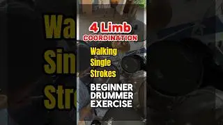 Beginner drummers - Master 4 limb coordination and timing walking singles around the kit #shorts