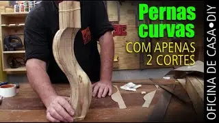 P&eacute; de mesa curva com dois cortes - Curved legs #DIY #oficinadecasa