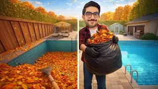 انهيت تحدي تنظيف اوراق الشجر 🔥 البيت صار جميل جداً 😍