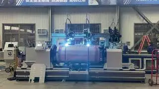 KSA air tank end caps automatic welding machine testing