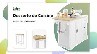 SoBuy Desserte de Cuisine | Meuble de cuisine | Chariot de service | Desserte sur roulette |FKW41-WN