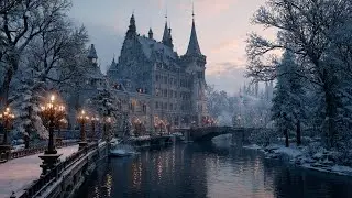 Medieval Fantasy Ambience ❄️ Winter Snowy Castle | Warm Candlelight, Epic RPG Music 🏰🔥