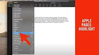 How to Highlight in Apple Pages