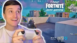 ASMR Gaming | 1 Hour Of JUST Fortnite Gameplay (controller sounds + gum chewing)