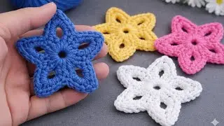 How to ✨ 3 minutes gift ideas 😱 VERY EASY &ldquo;Everyone Is Obsessed With This Crochet Star 💫⭐🧶 #crochet 