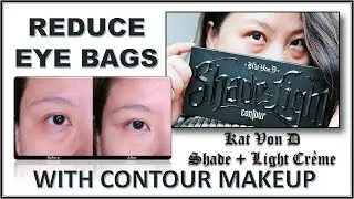 How To Remove Eye Bags with Contour Makeup (Kat Von D Shade + Light Creme Contour Palette)
