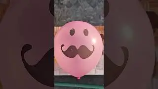 Experiment: Water Balloon from Rooftop 💦🎈Yellow Vs Pink Moustache Baloon pop #asmr #shortvideo#funny