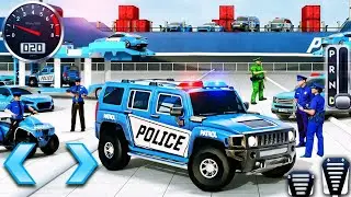 US Police Car Park Transporter Driving - Police Trailer Truck Driver Simulator - Android GamePlay #1