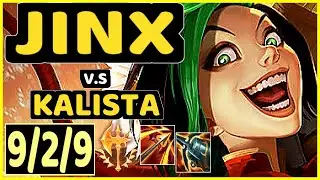 JINX vs KALISTA - 9/2/9 KDA BOTTOM ADC CHALLENGER GAMEPLAY - NA