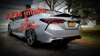 2018 Toyota Camry SE Catback dual exhaust with AEM intake on 4cyl