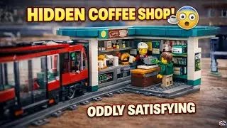 This LEGO Train Station Has a Hidden Coffee Shop ☕🚋 So Satisfying