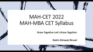 MAH CET Syllabus || MBA-CET 2022||  CET Syllabus || Exam Pattern | Major Changes|| MAH-CET MBA| CET