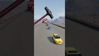 Colorful Small to Giant Cars vs Hammer | BeamNG.drive!