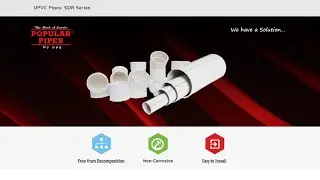 Popular UPVC SDR Series &ndash; Pipes and Fittings